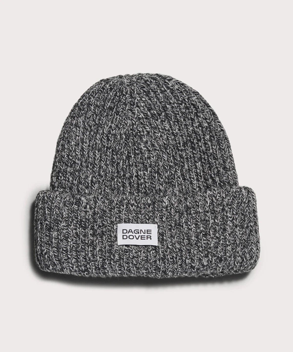 Chunky Knit Beanie in Onyx Marble
